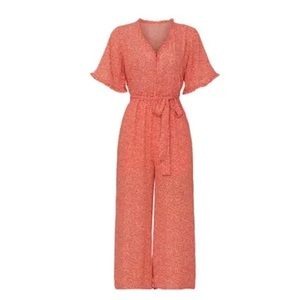 B Collection by Bobeau Orange Jumpsuit 1X